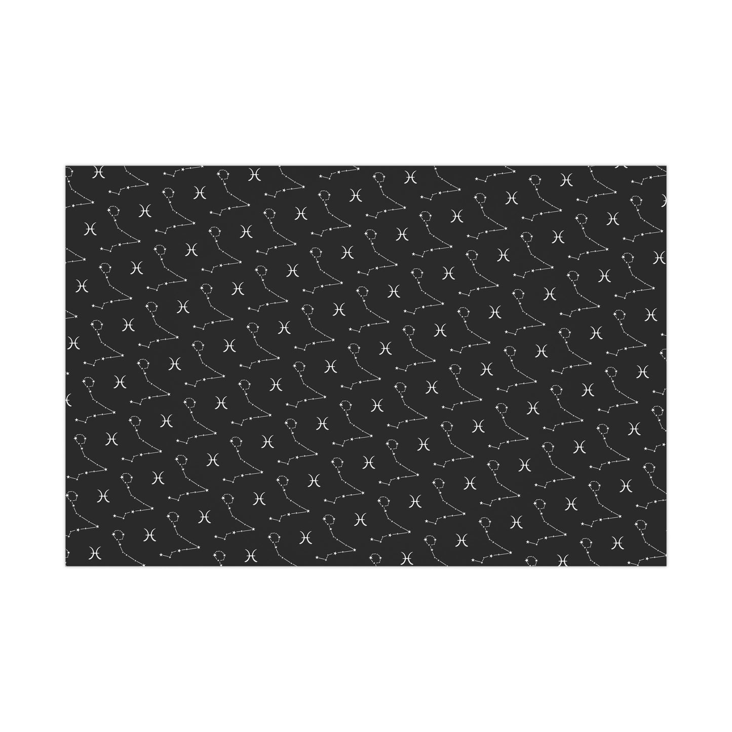 Astrology Pisces Gift Wrap in Black