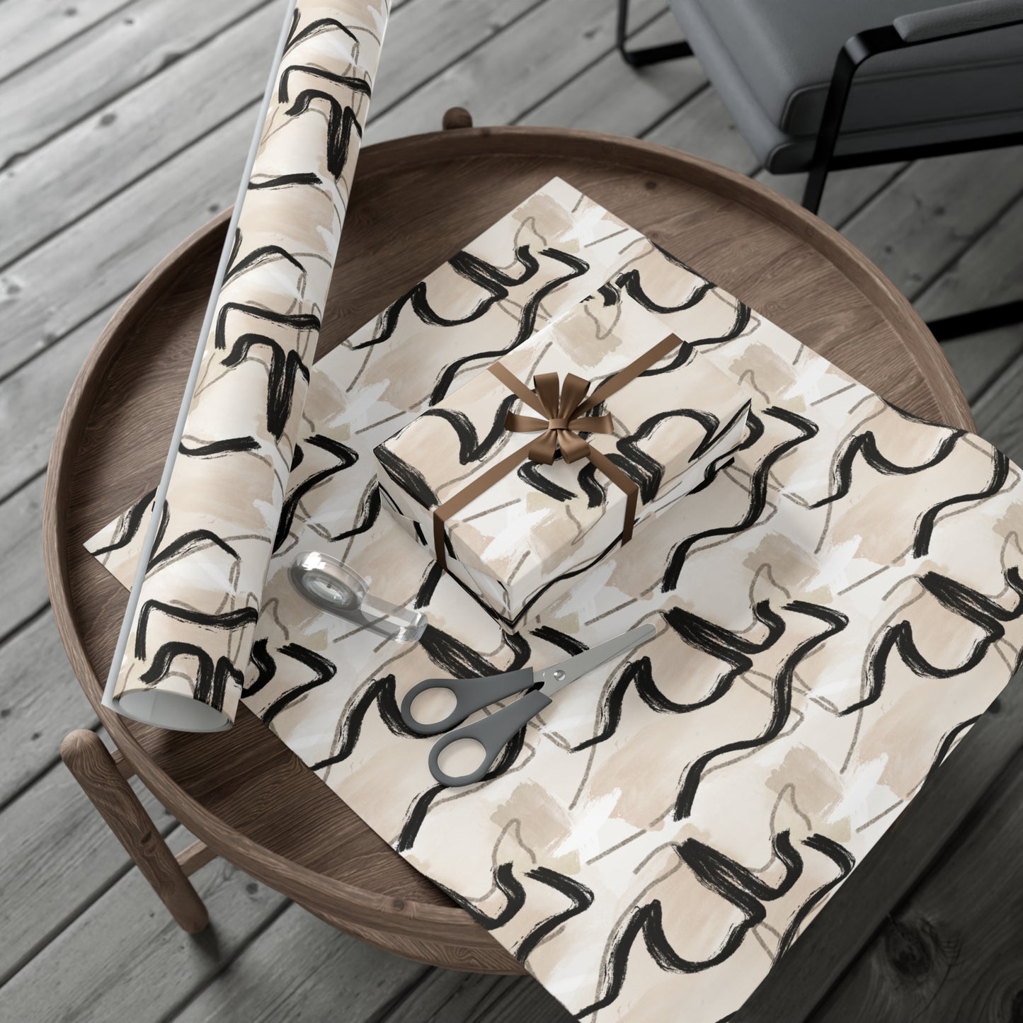 Neutral Abstract Gift Wrap
