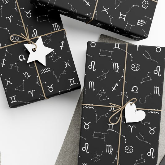 Astrology Gift Wrap in Black