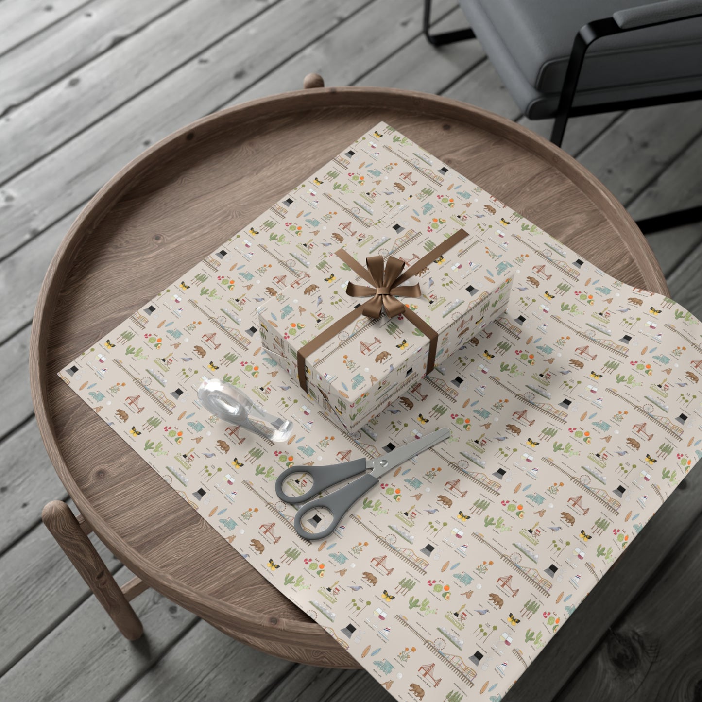 California Gift Wrap in Beige
