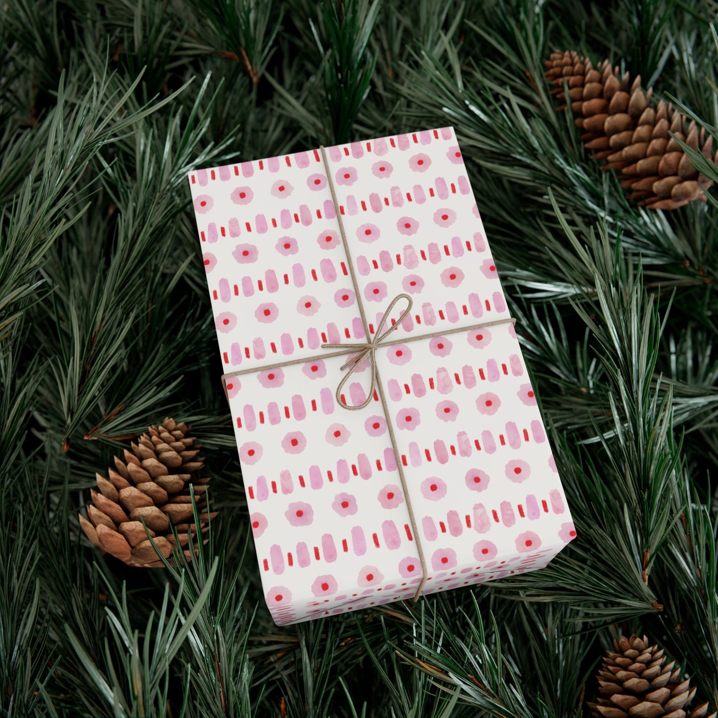 Watercolor Pink & Red Gift Wrap