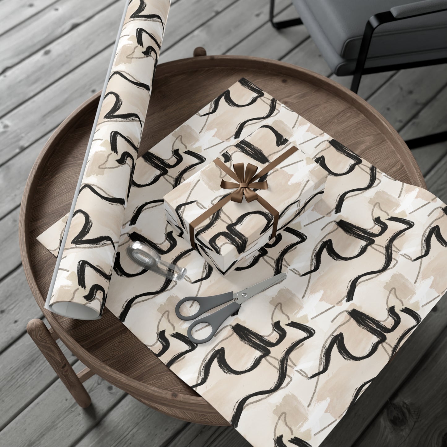 Neutral Abstract Gift Wrap