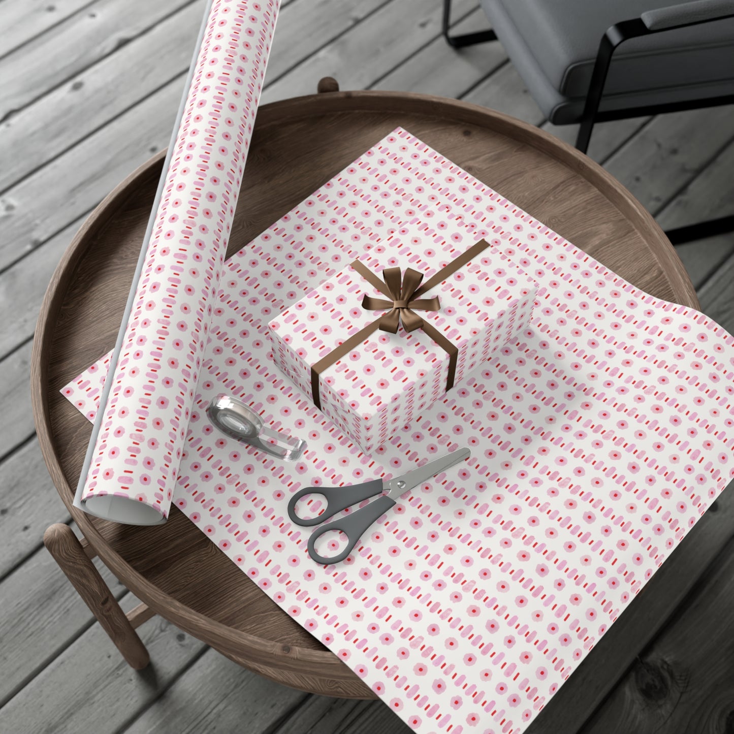 Watercolor Pink & Red Gift Wrap