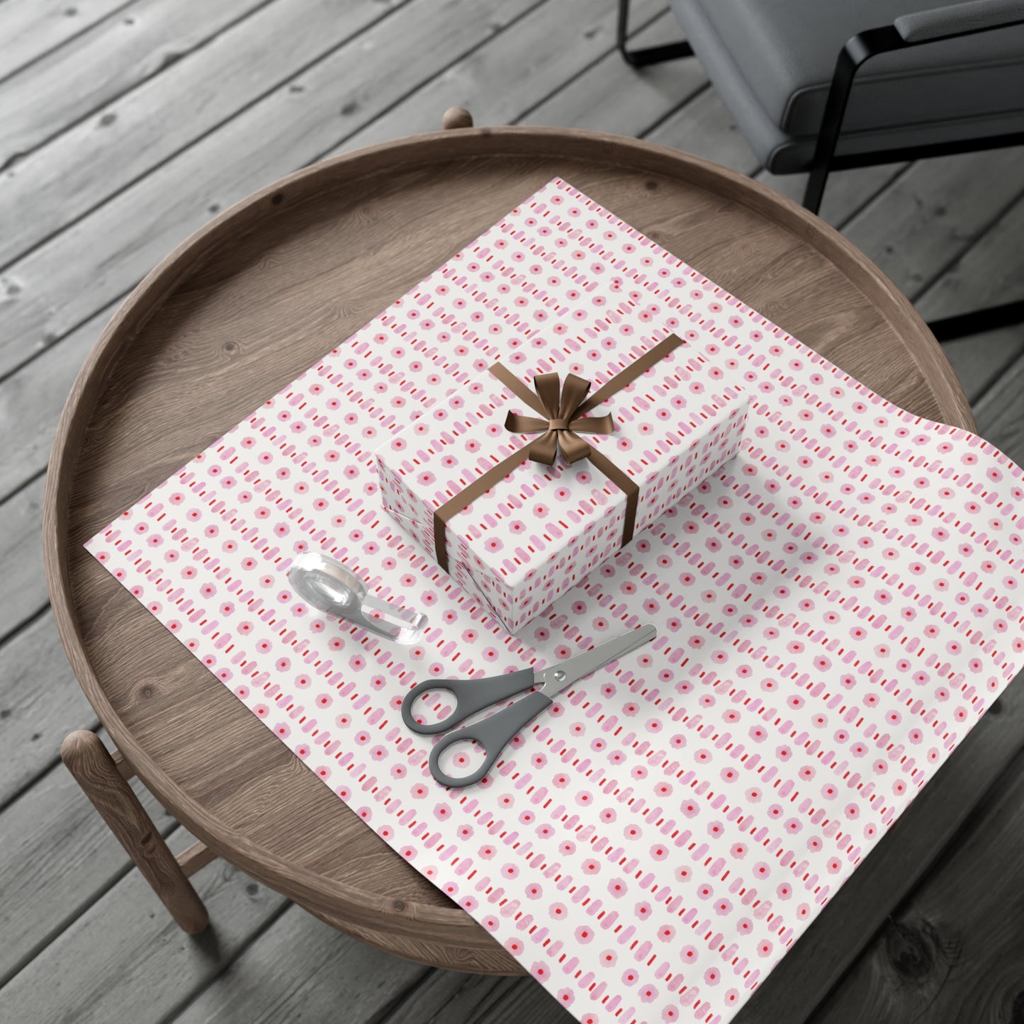 Watercolor Pink & Red Gift Wrap