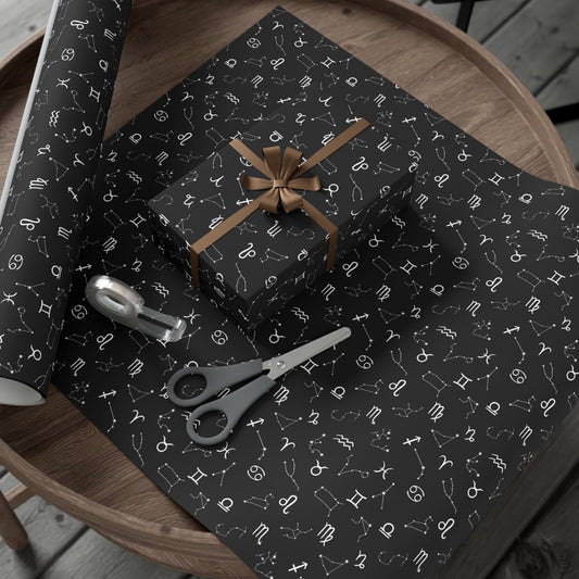 Astrology Gift Wrap in Black