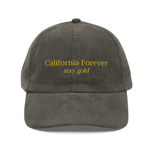 California Stay Gold Embroidered Corduroy Cap