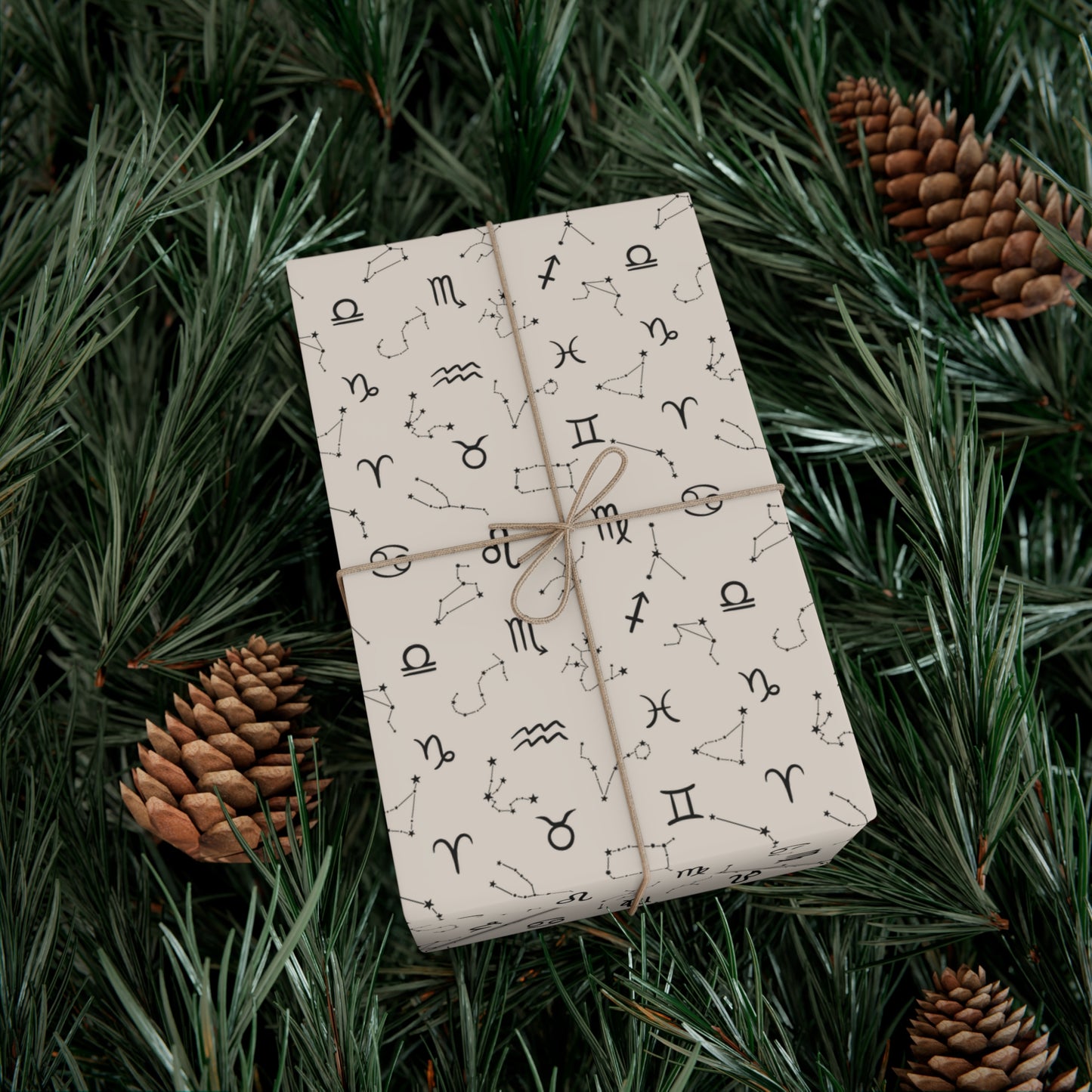 Astrology Gift Wrap in Beige