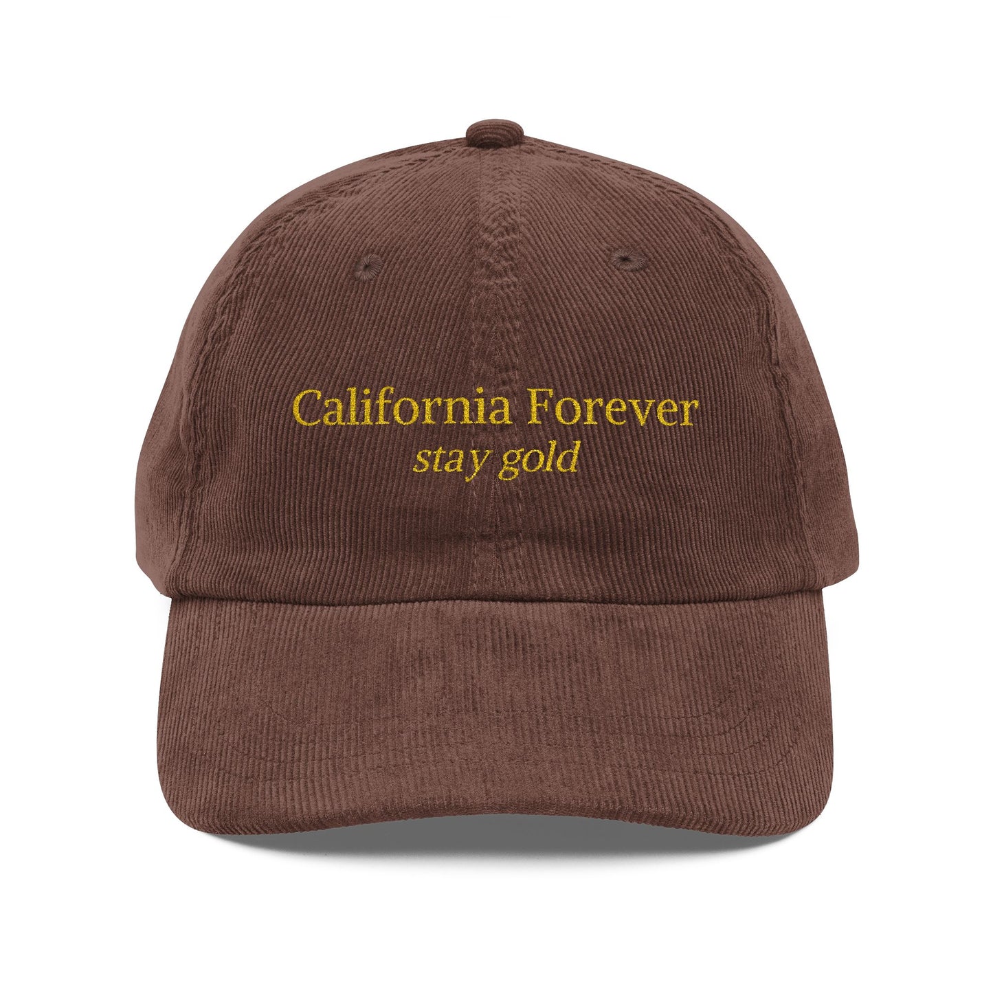 California Stay Gold Embroidered Corduroy Cap