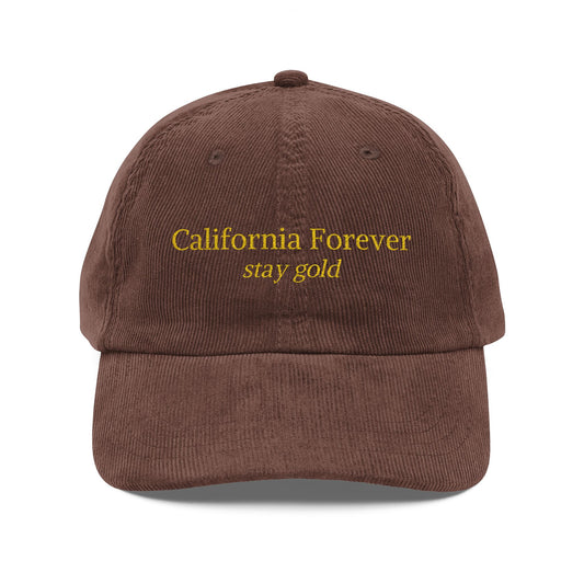 California Stay Gold Embroidered Corduroy Cap