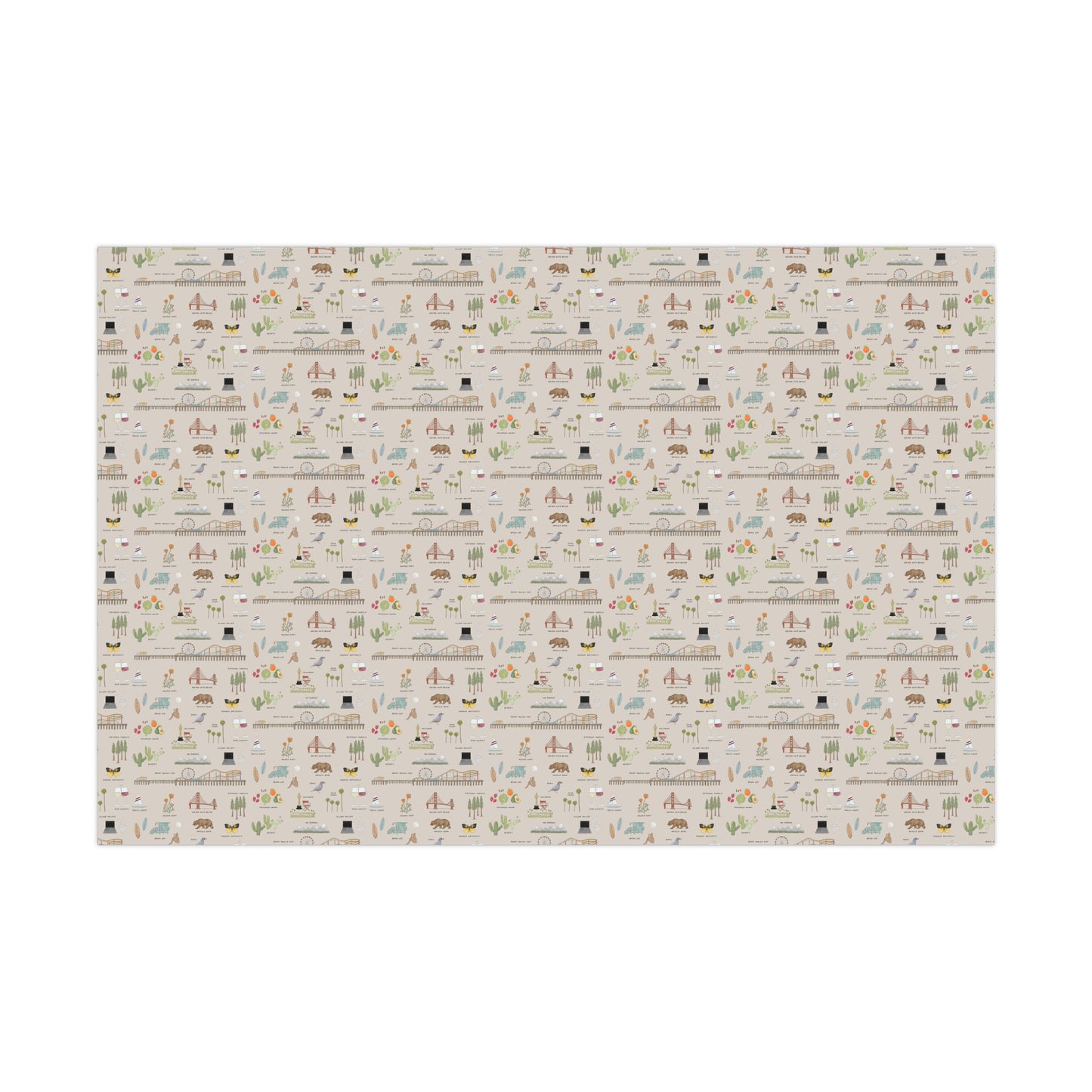 California Gift Wrap in Beige