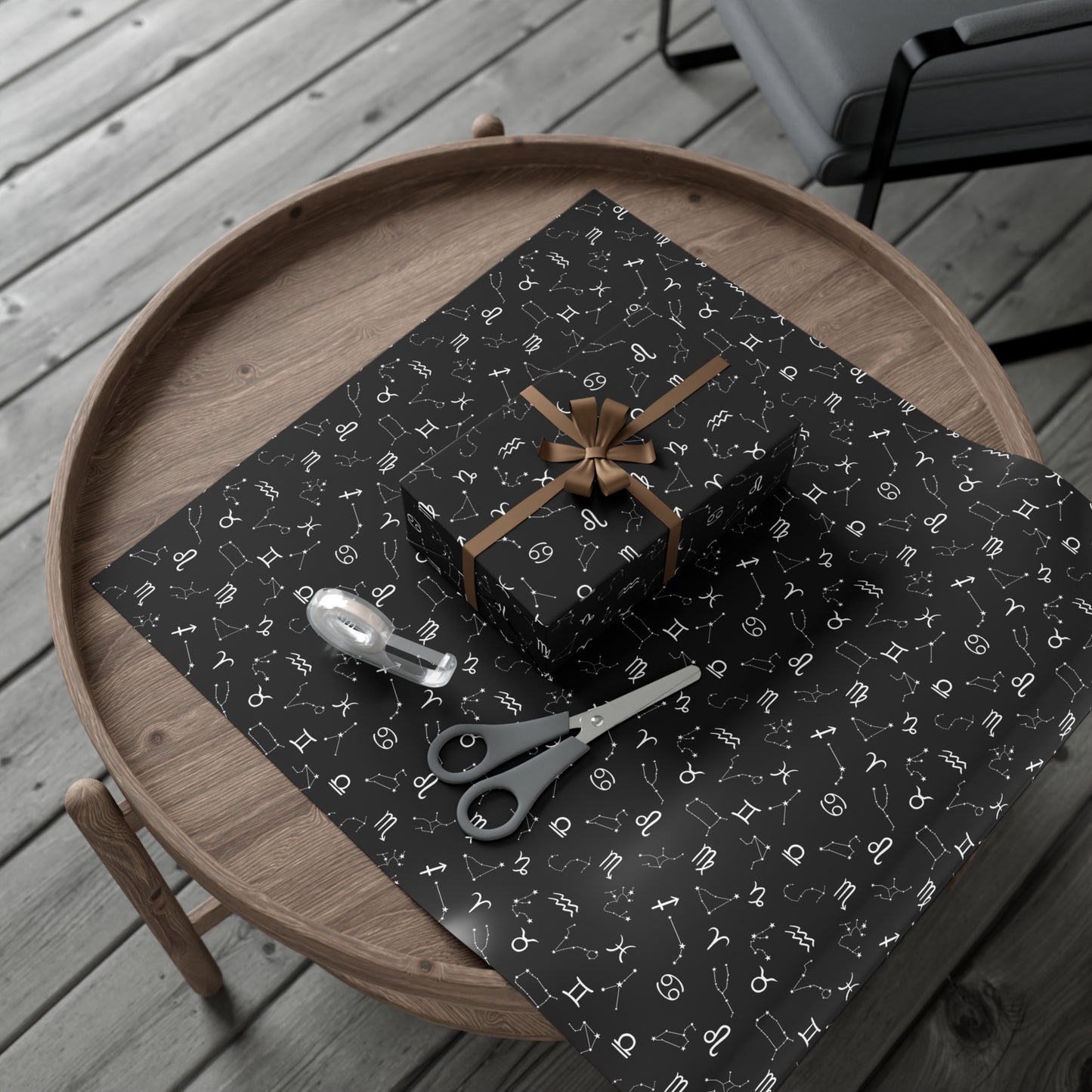 Astrology Gift Wrap in Black