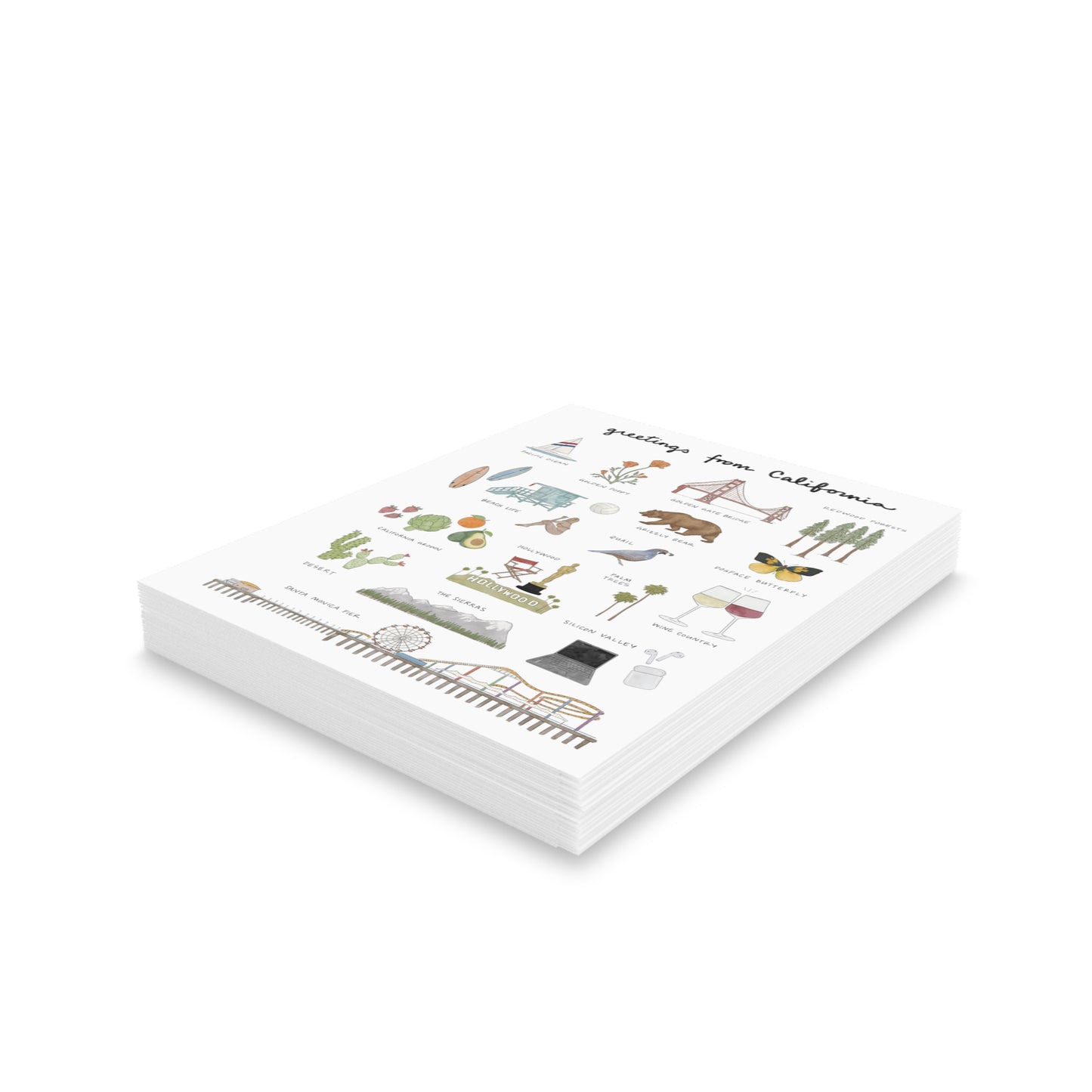 California Greeting Cards — Pack of 8/16/24