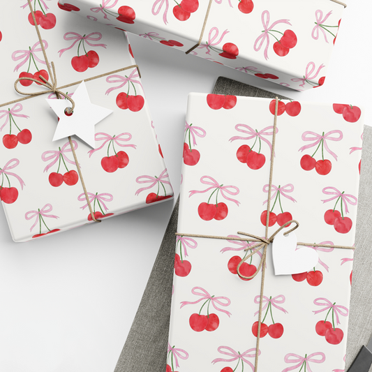 Cherry Ribbon Gift Wrap