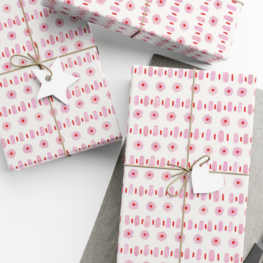 Watercolor Pink & Red Gift Wrap