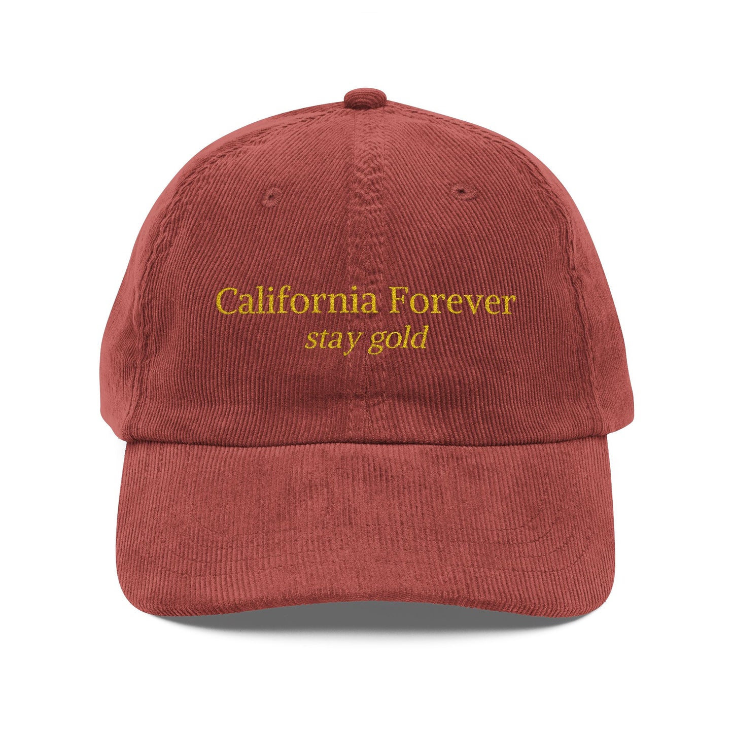 California Stay Gold Embroidered Corduroy Cap