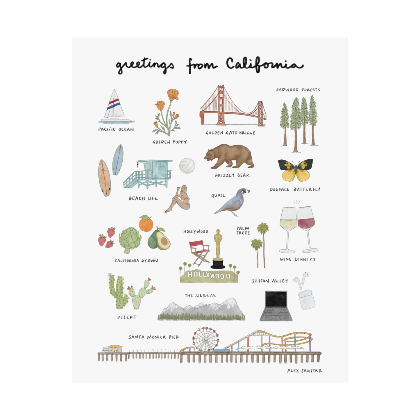 California Greetings Poster