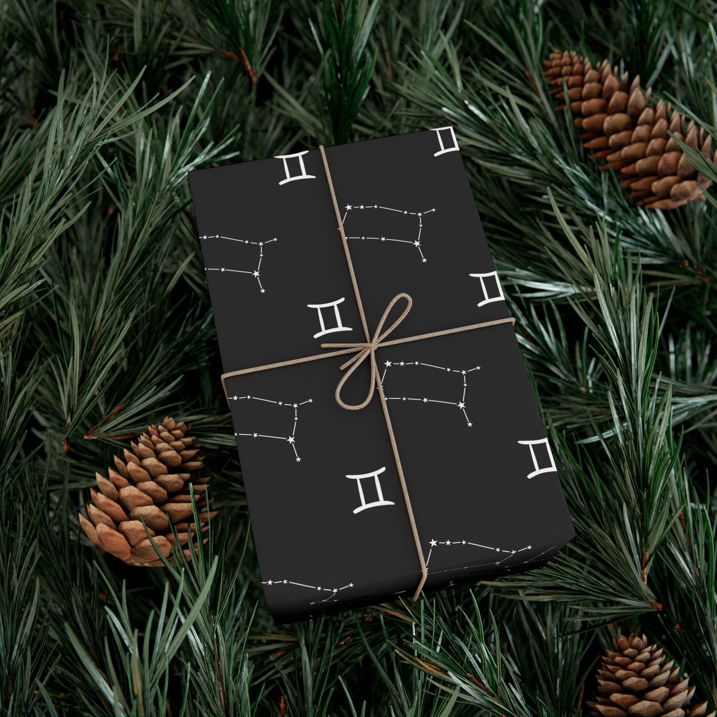 Astrology Gemini Gift Wrap in Black