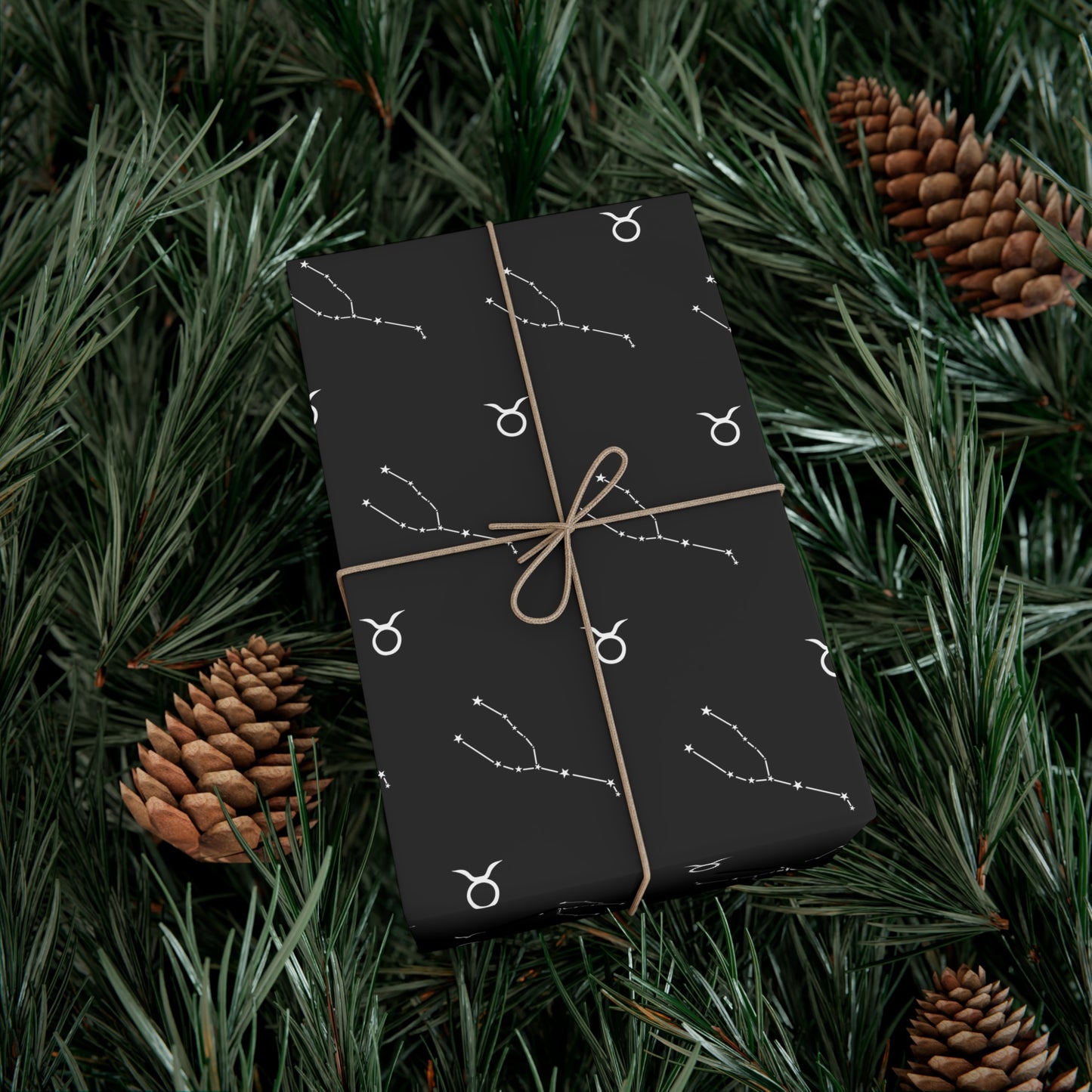 Astrology Taurus Gift Wrap in Black