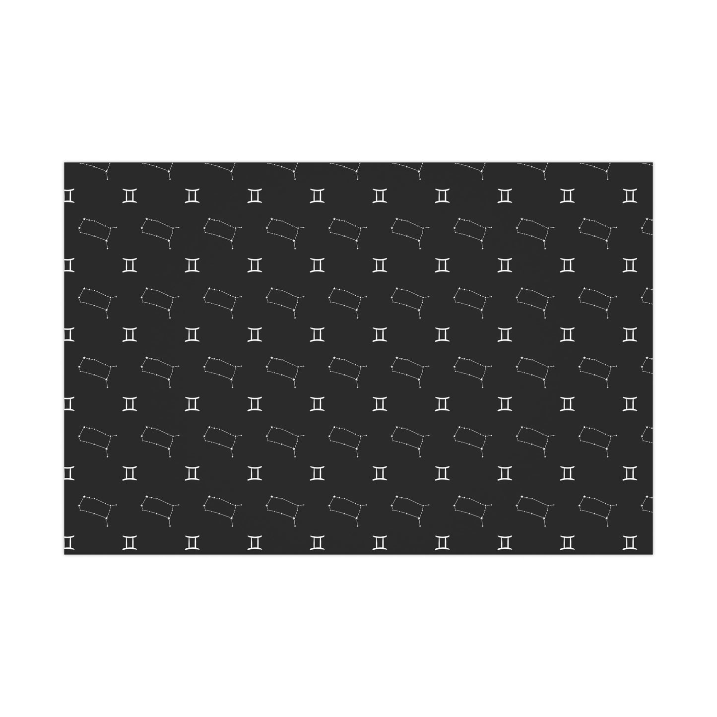 Astrology Gemini Gift Wrap in Black
